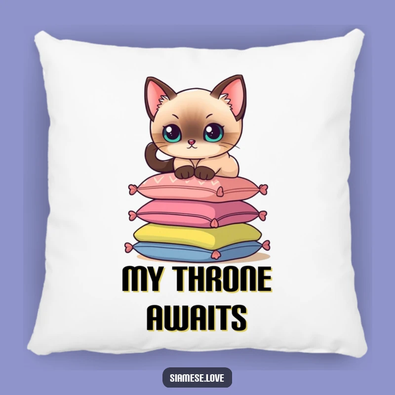 Funny Siamese Cat Pillow: Cozy Perch, Hilarious Cushion Accent Gift
