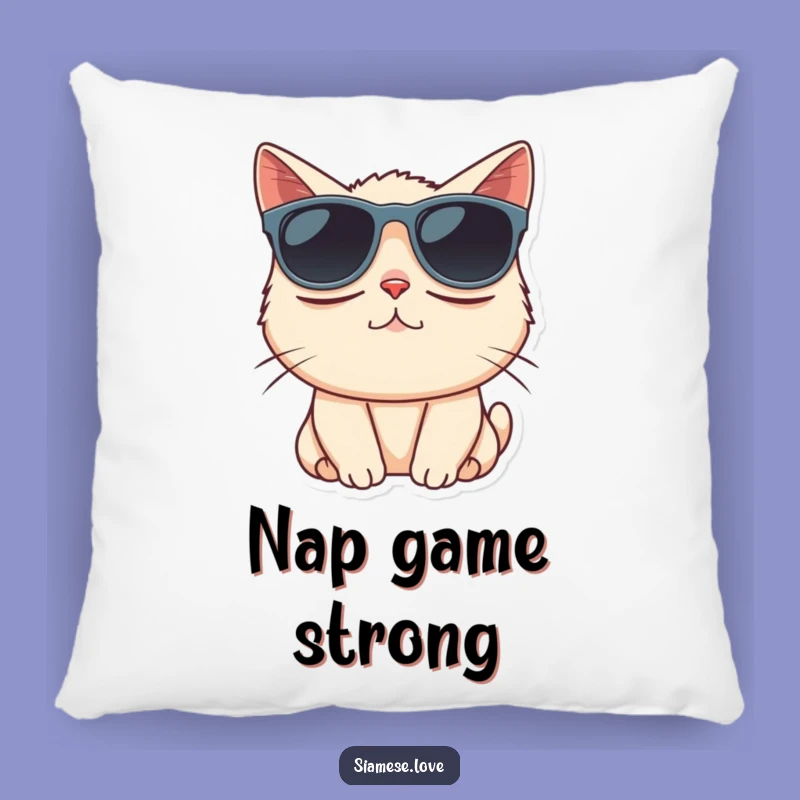 Funny Siamese Cat Sunglasses Pillow - Cozy Accent & Sleepy Cat Gift!