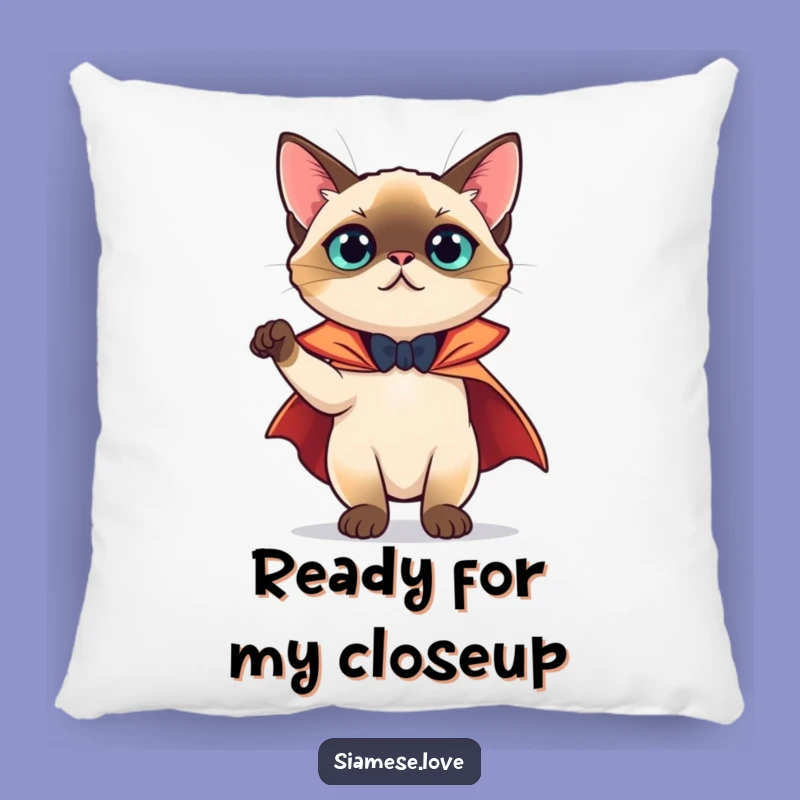 Funny Siamese Cat Cape Pillow - Theatrical Decor, Hilarious Gift