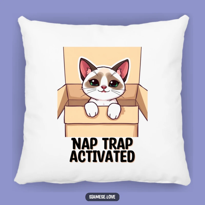Soft Funny Kawaii Siamese Cat Box Pillow - Cozy Mischief Gift