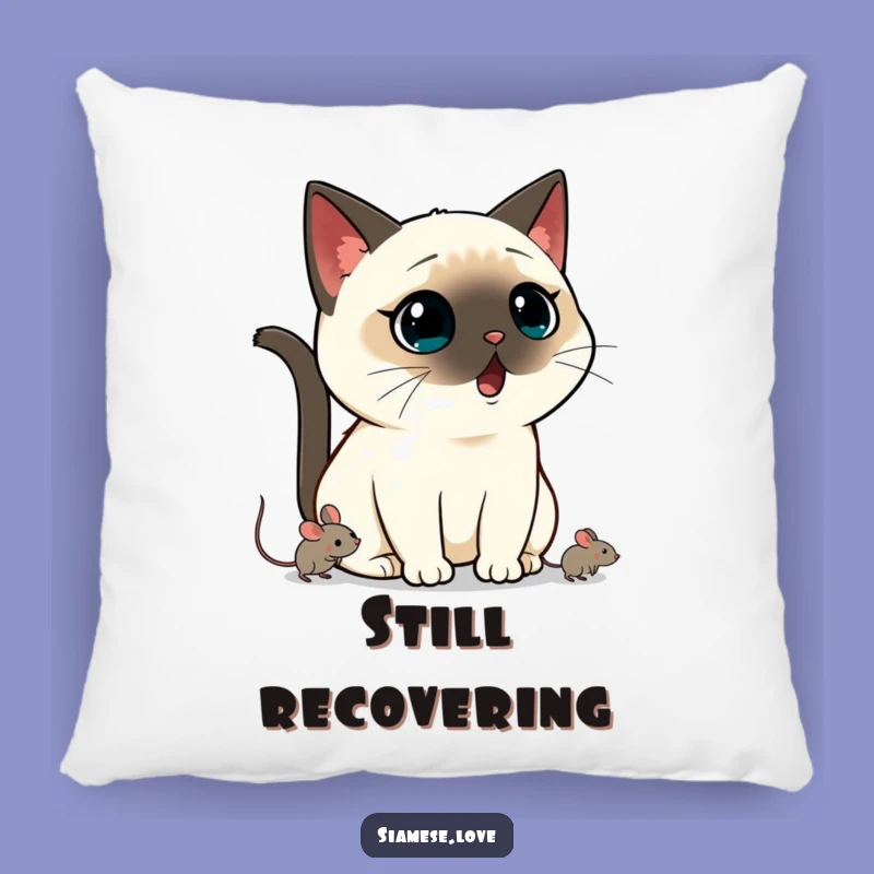 Funny Kawaii Siamese Cat Pillow: Shocked Comfort for Cat Enthusiasts