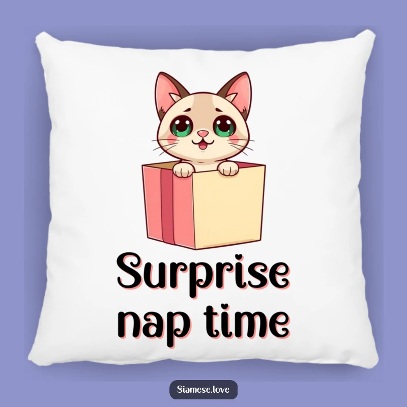 Funny Surprise Siamese Cat Pillow: Comfy Joy & Playful Decor