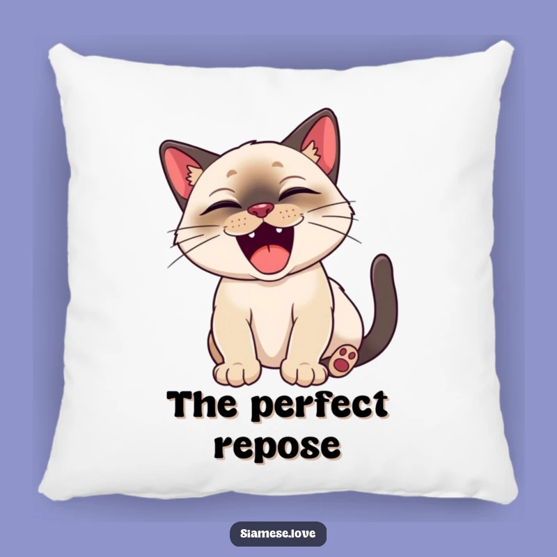 Funny Siamese Cat Yawn Pillow - Cozy Accent & Blissful Cat Gift!