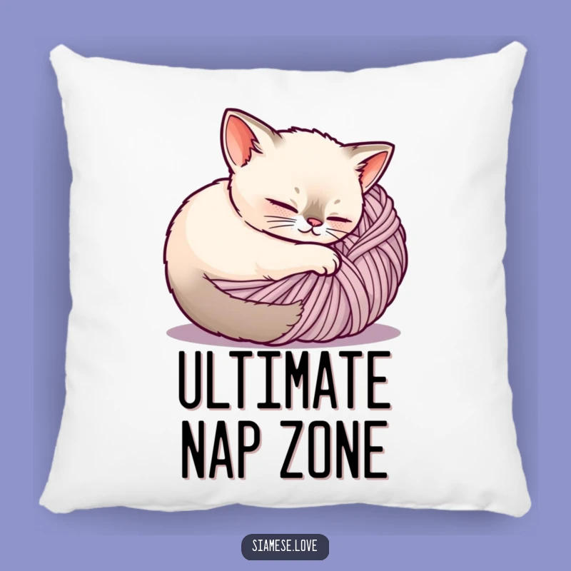 Funny Siamese Cat Pillow - Soft Yarn Ball Cushion for Comfort