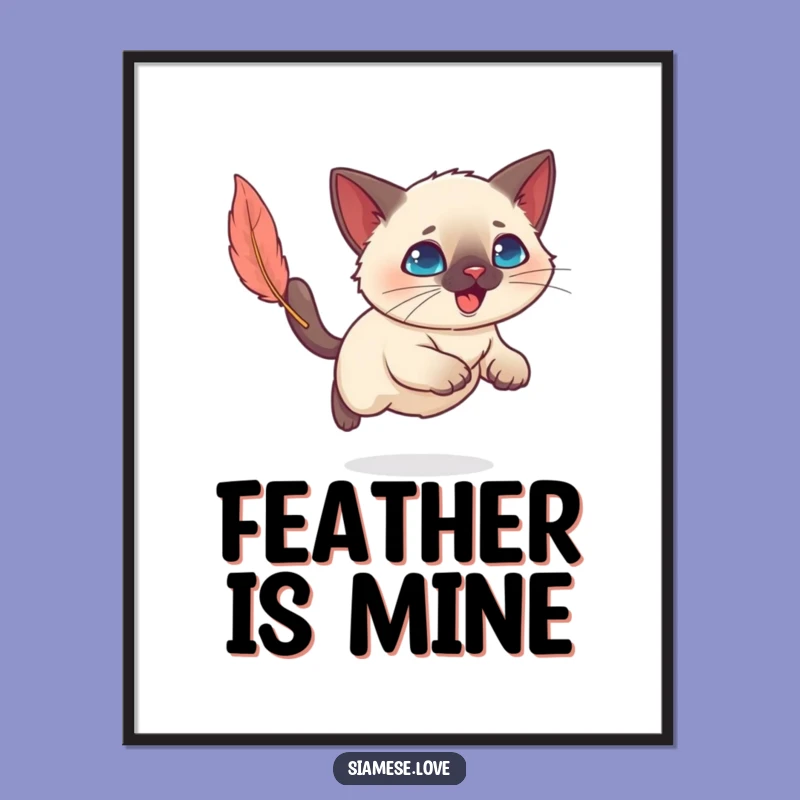 Funny Kawaii Siamese Cat Digital Art - Hilarious Printable for Cat Lovers' Decor