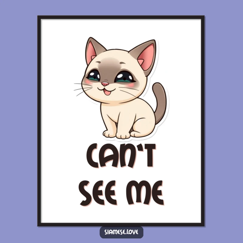 Funny Siamese Cat Tail Digital Print: Instant Playful Decor Download