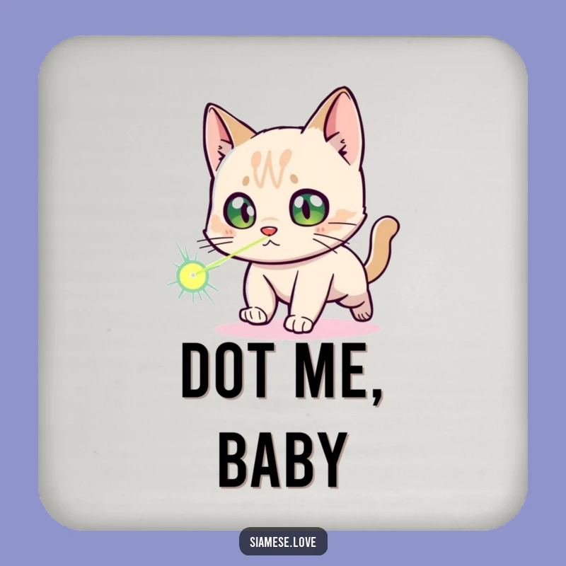 Funny Siamese Cat Laser Dot Coaster: Protect Surfaces with Purr-fectly Hilarious Art