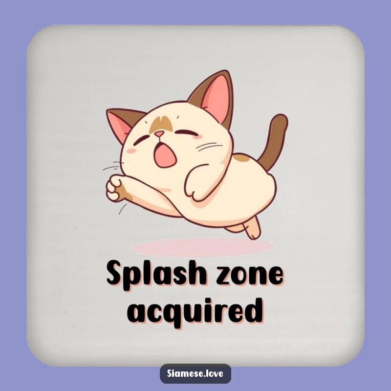 Funny Kawaii Siamese Cat Dive Coaster: Protect Surfaces with Cuteness!