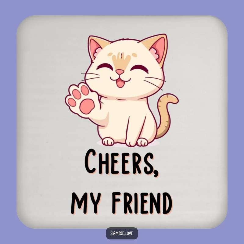 Funny Kawaii Siamese Cat Paw Coaster: Sip with Feline Friendliness