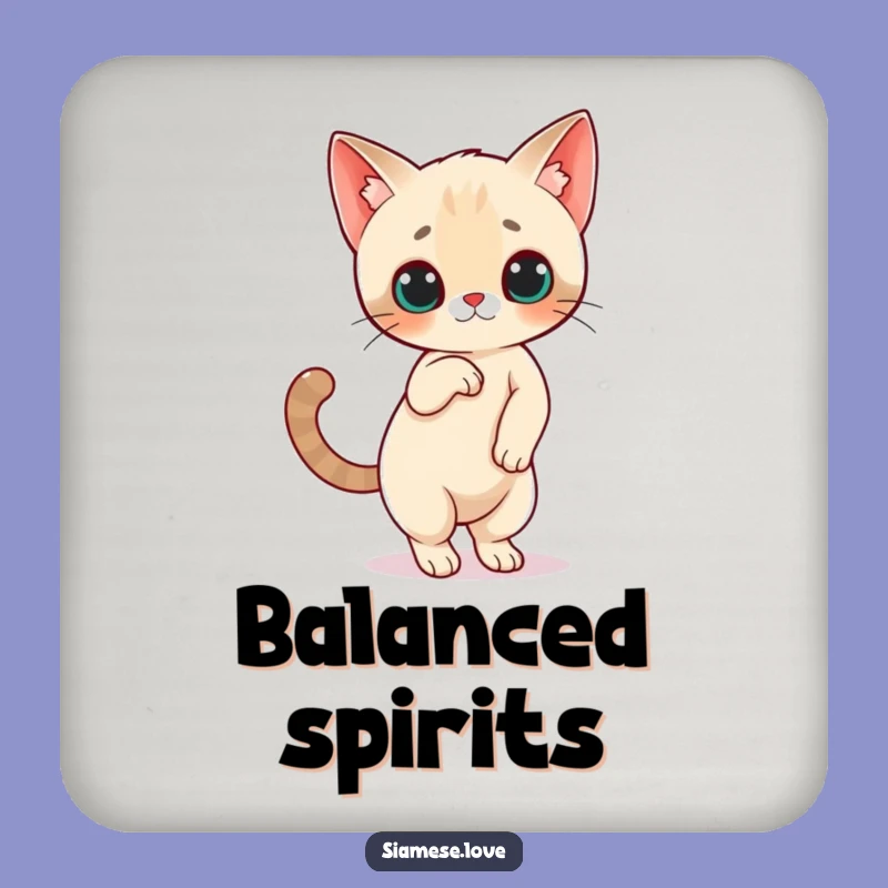 Funny Siamese Cat Balance Coaster: Protect Surfaces with Feline Flair!