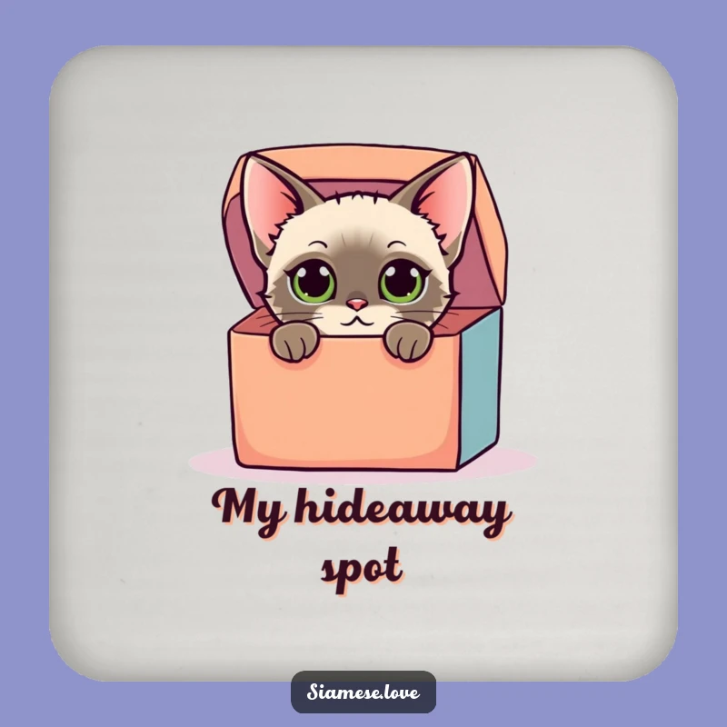 Funny Siamese Cat Box Coasters: Protect Surfaces with Curious Flair