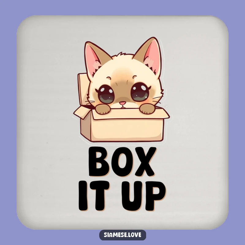 Funny Siamese Cat Box Curiosity Coaster: Protect Surfaces with Charm!