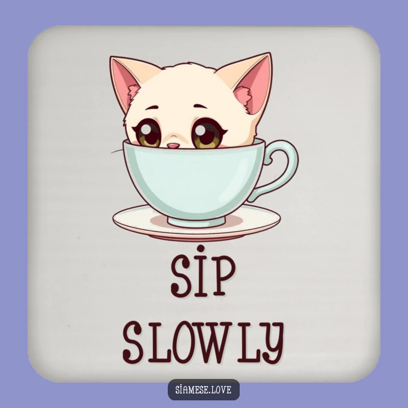 Funny Siamese Cat Tea Coasters: Protect Tables with Curious Charm
