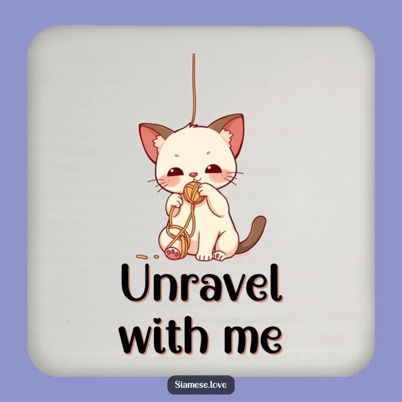 Funny Siamese Cat Yarn Coaster: Protect Surfaces with Cuteness