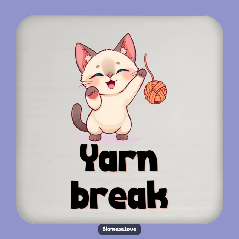 Funny Siamese Cat Yarn Coasters: Protect Tables with Hilarious Feline Fun