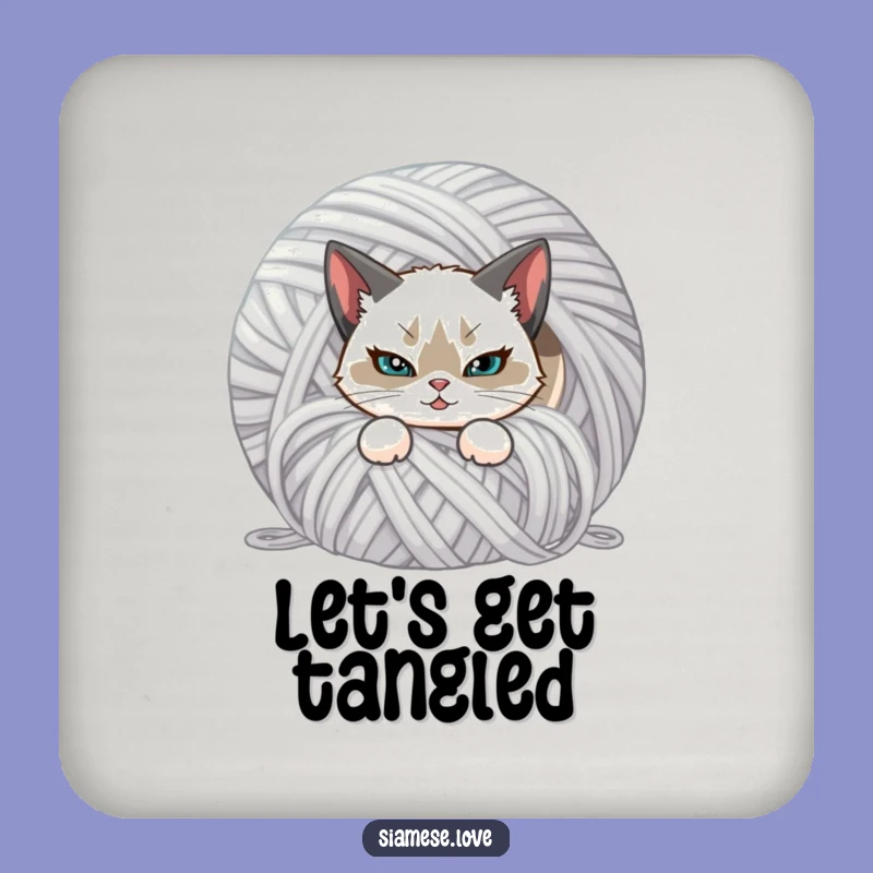 Funny Siamese Cat Coaster: Protect Surfaces with Mischief