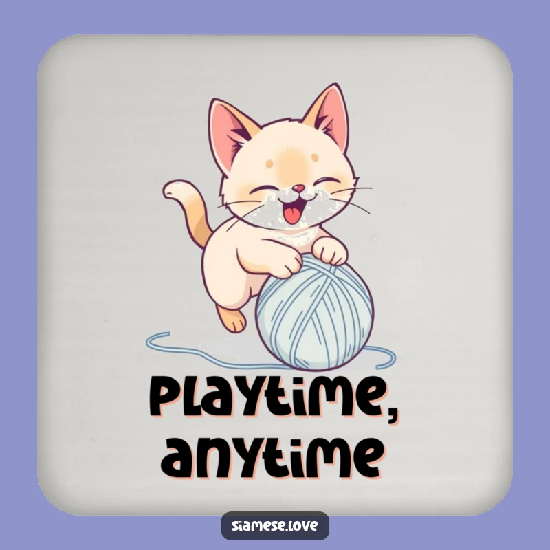 Funny Siamese Cat Yarn Coaster Set: Protect Furniture with Playful Charm