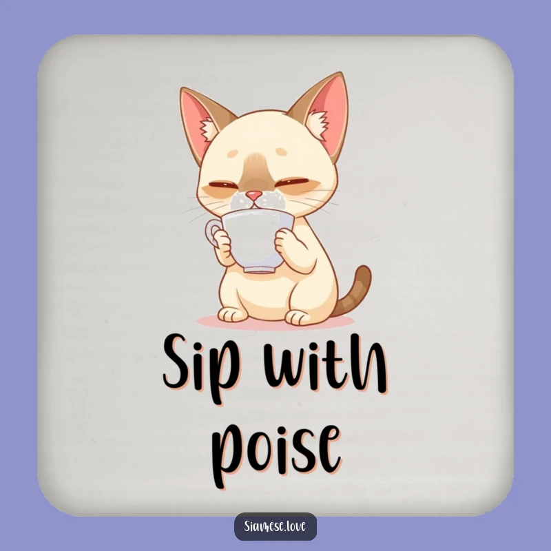 Funny Siamese Cat Balance Coaster: Protect Surfaces Elegantly