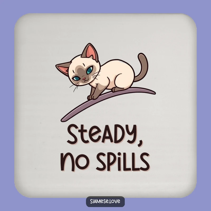 Funny Siamese Cat Balance Coasters: Protect Surfaces with Grace