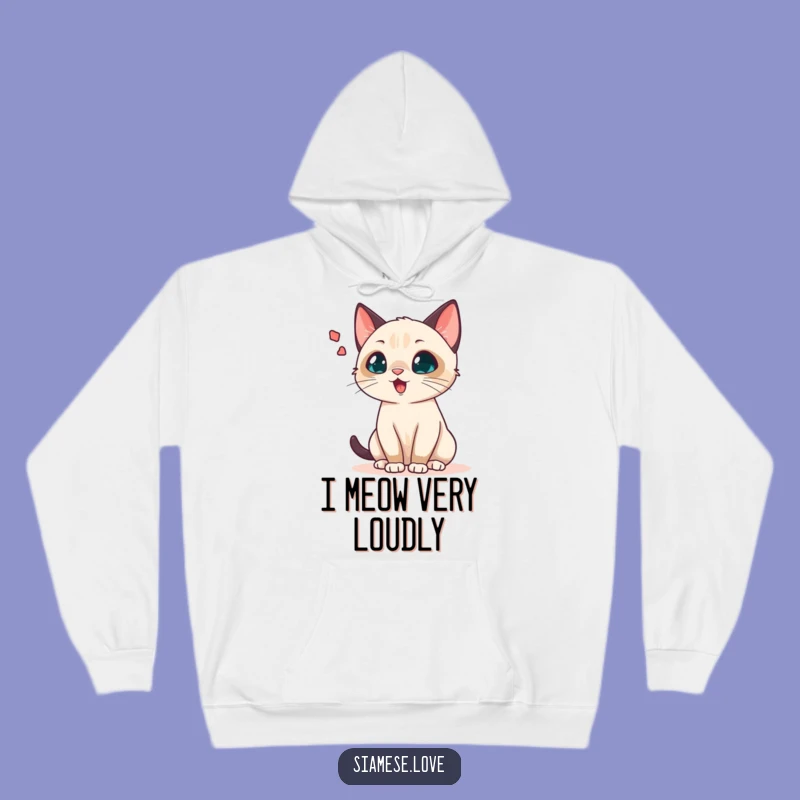 Cozy Funny Chattering Siamese Cat Hoodie - Warm Cat Lover Gift