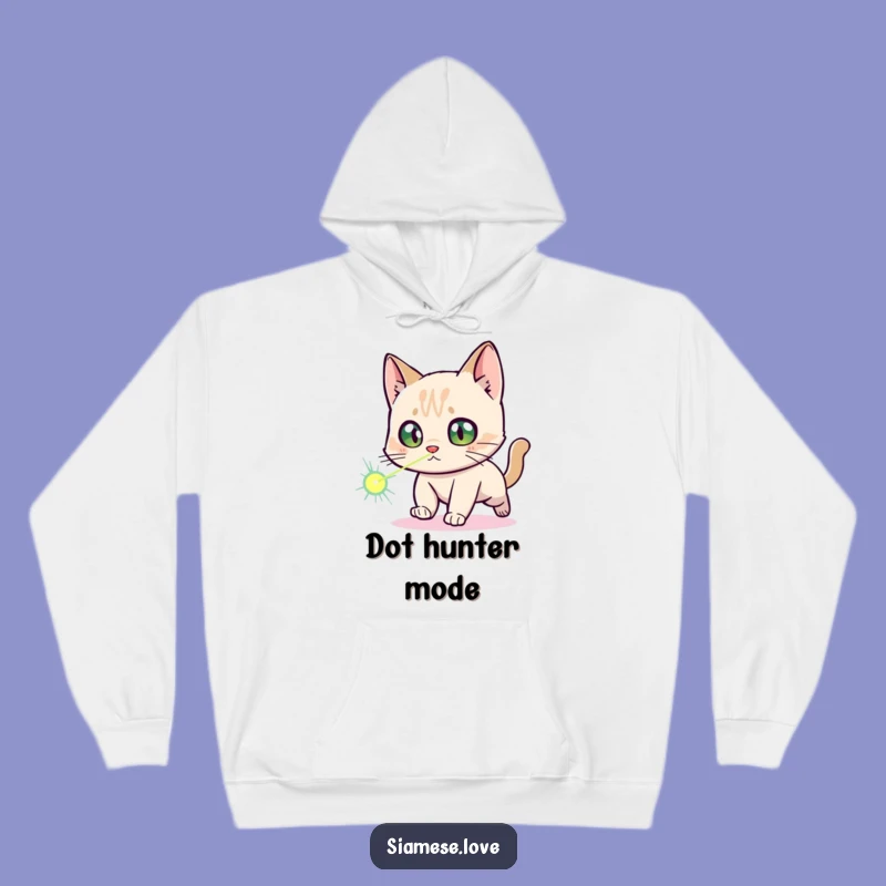 Funny Siamese Cat Laser Dot Hoodie: Cozy and Hilarious Startled Cat Apparel