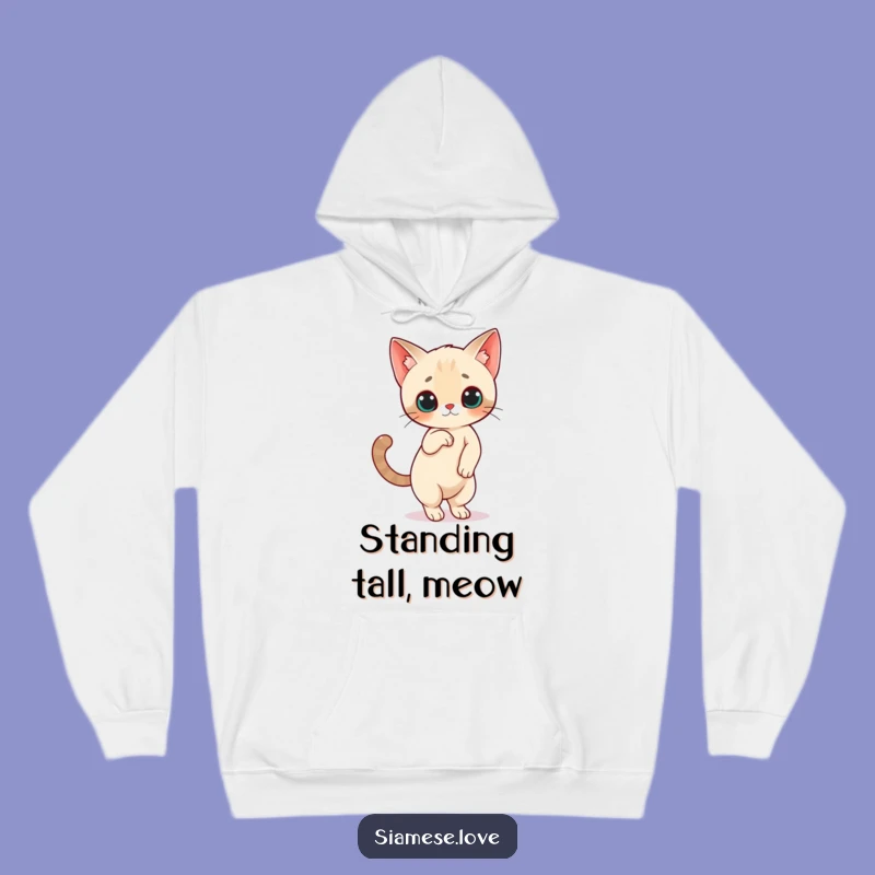 Funny Siamese Cat Balance Hoodie: Cozy Comfort with a High-Tail Twist