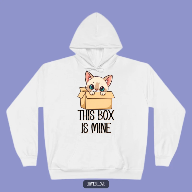 Funny Siamese Cat Box Hoodie - Cozy Curious Cat Apparel Gift