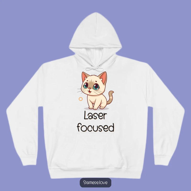 Funny Siamese Cat Laser Hoodie: Cozy Surprise Chase, Great Funny Gift