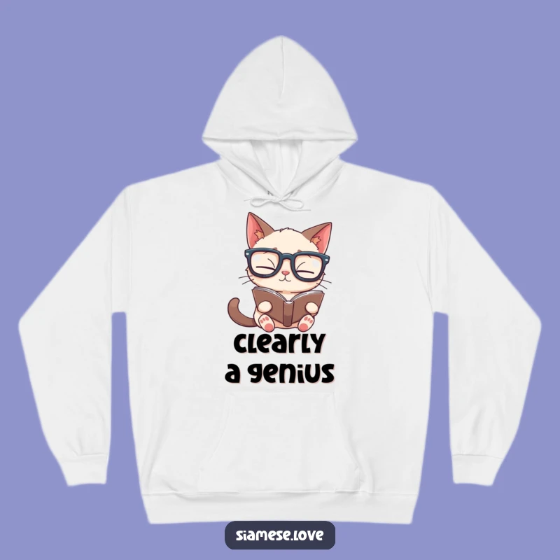 Funny Siamese Cat Upside Down Book Hoodie - Cozy & Clever Gift!