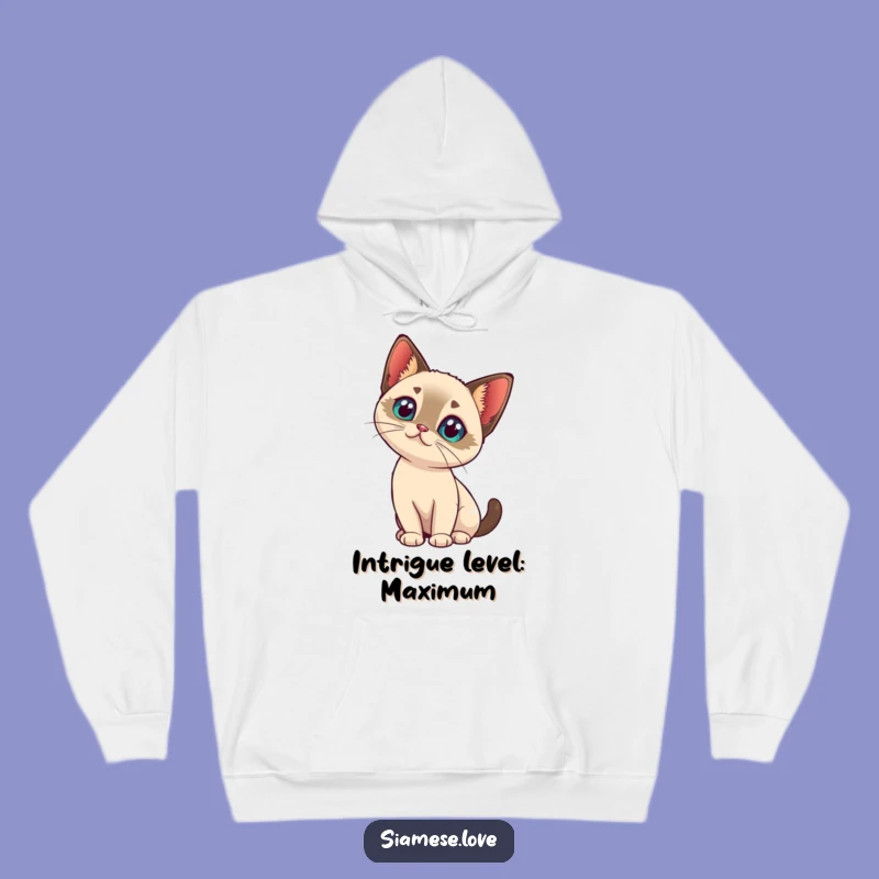 Funny Cat Head Tilt Hoodie - Cozy Kawaii Siamese Sweatshirt, Great Gift!