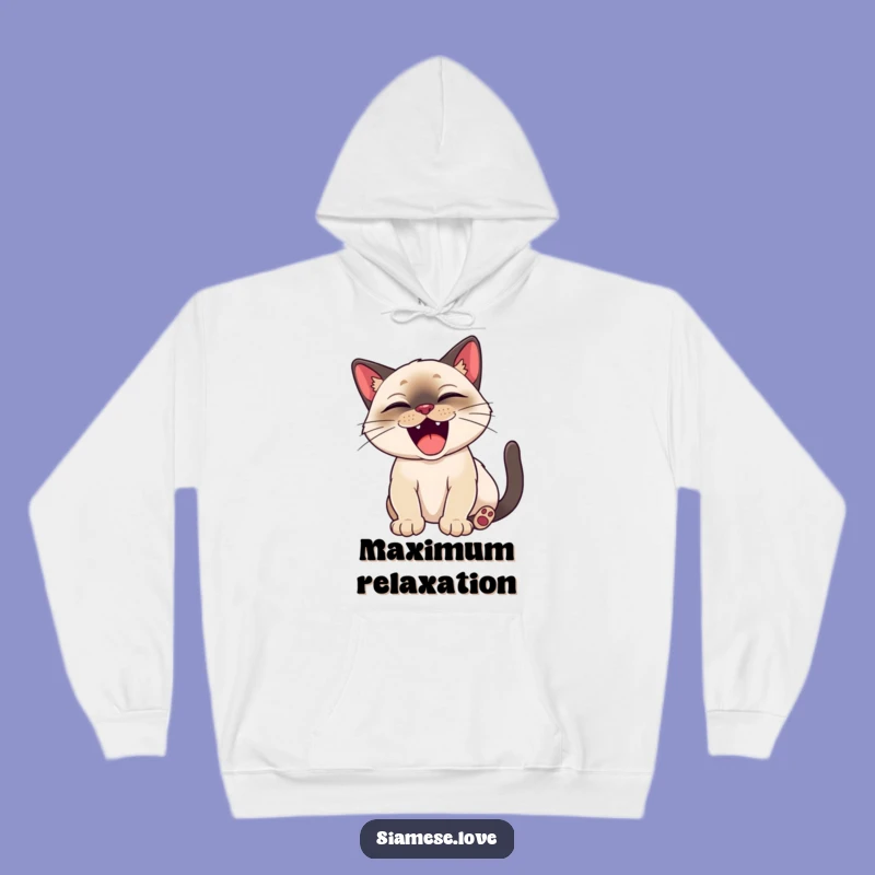 Funny Siamese Cat Yawn Hoodie - Cozy & Content Funny Cat Lover Gift!