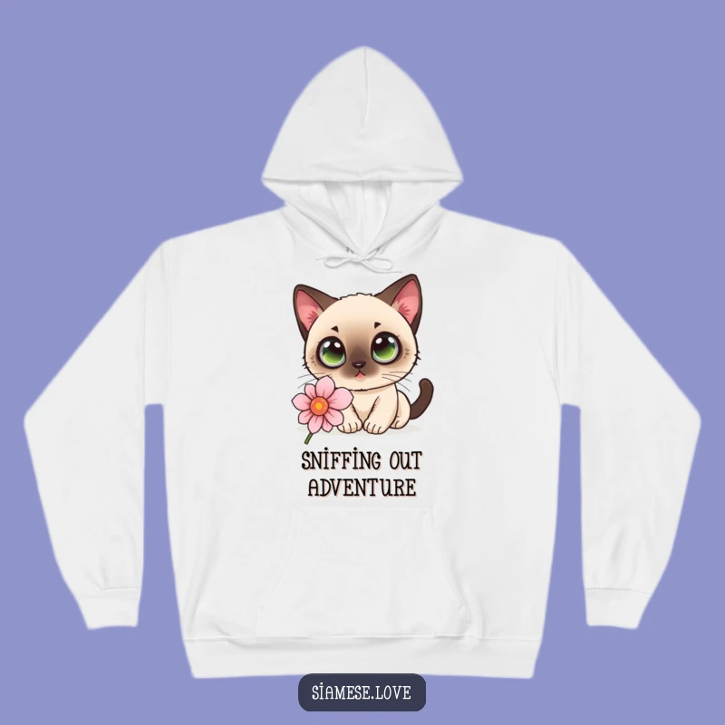 Funny Cat Flower Hoodie - Cozy Kawaii Siamese Sweatshirt, Great Gift!