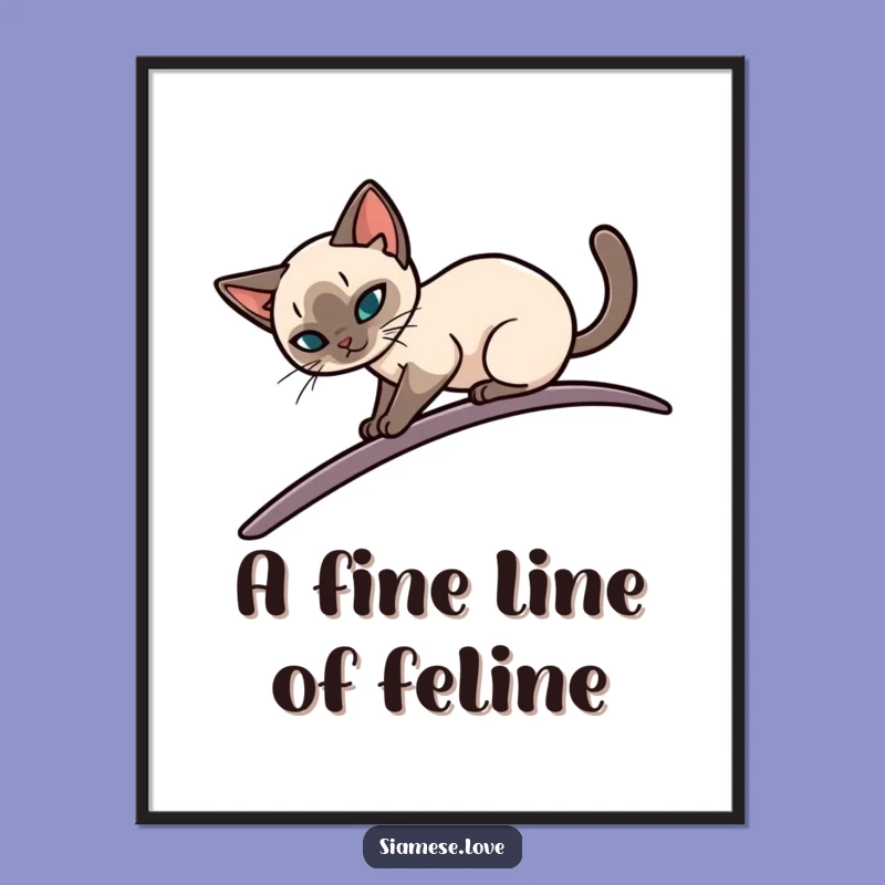Free Printable Cat Wall Art: Elegant Balance Downloadable Decor