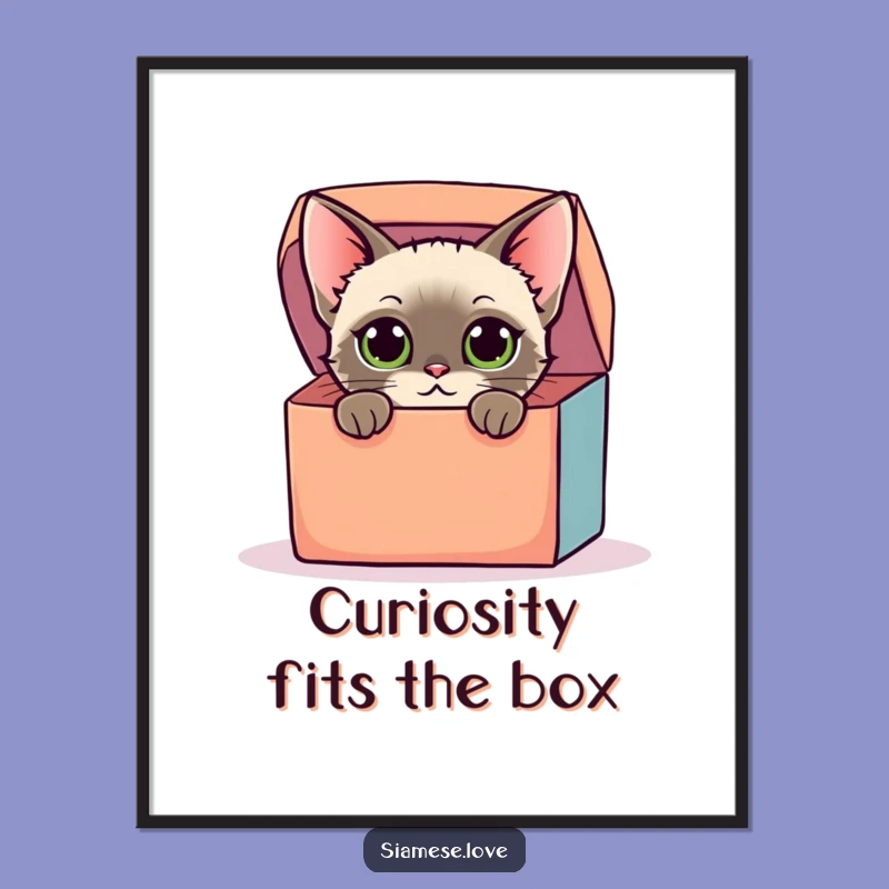 Free Printable Cat Wall Art: Curious Box Peek Downloadable Decor
