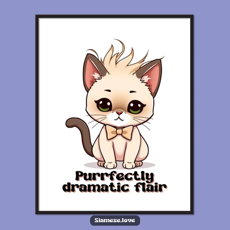 Funny Free Printable Wall Art: Fancy Cat Hair Flip, Downloadable Art for Chic Decor