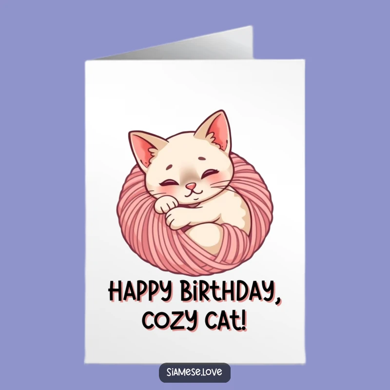 Free Printable Cozy Cat Birthday Card - Sweet & Funny Downloadable Gift!