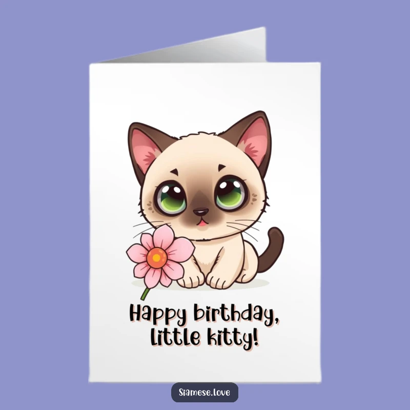 Free Printable Birthday Card: Curious Siamese Cat, Sweet Downloadable Gift!