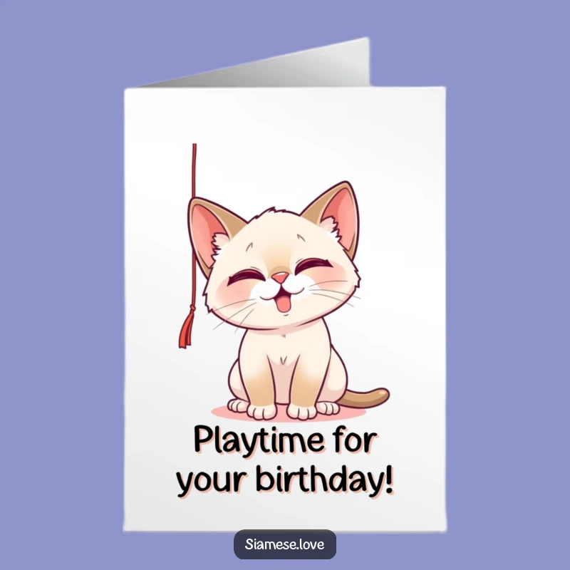 Free Printable Birthday Card: Mischievous Cat Batting for a Playful Celebration