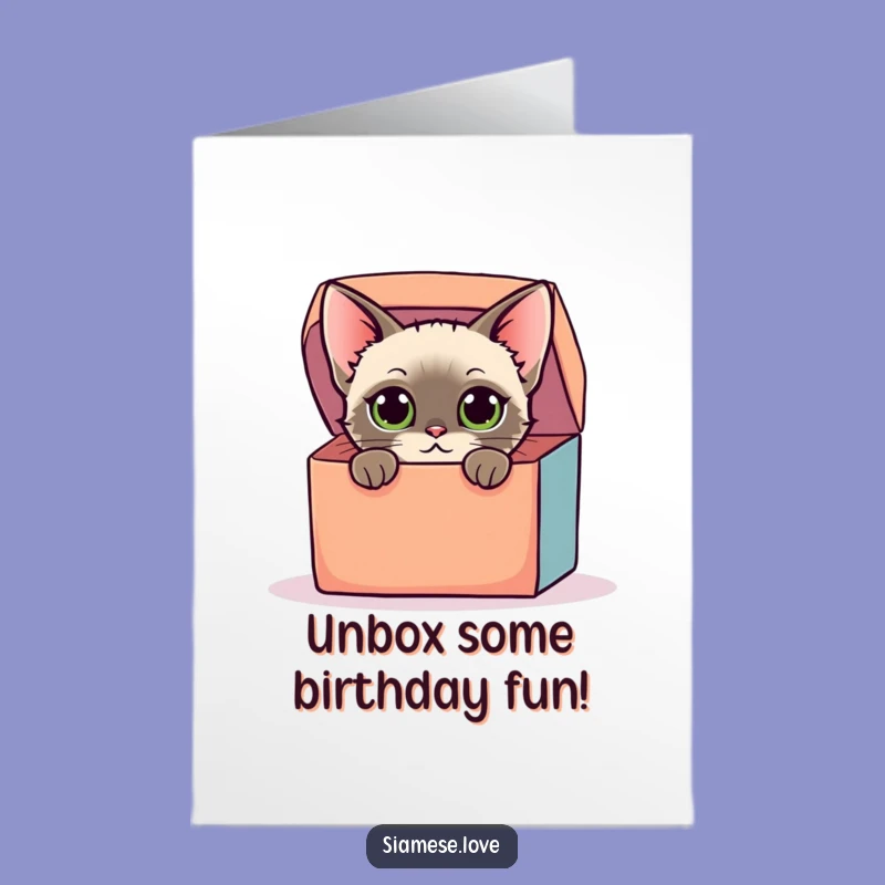 Free Printable Cat Birthday Card: Curious Box Peek Downloadable Gift