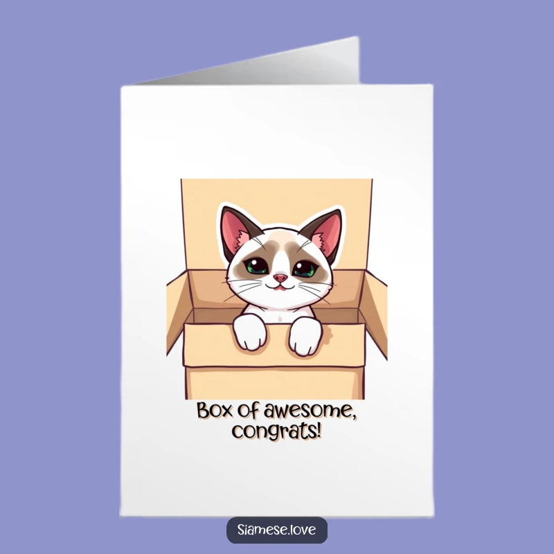 Free Printable Congrats Card: Sneaky Siamese Cat - Funny Downloadable Gift!