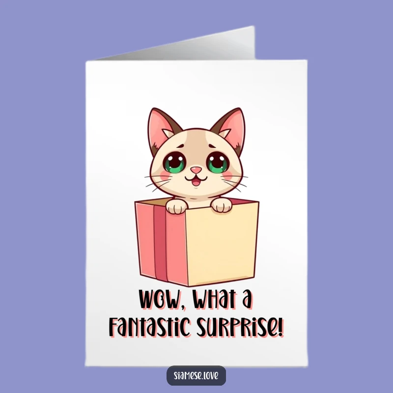 Free Printable Congratulations Card: Surprise Cat Gift Box Downloadable Gift