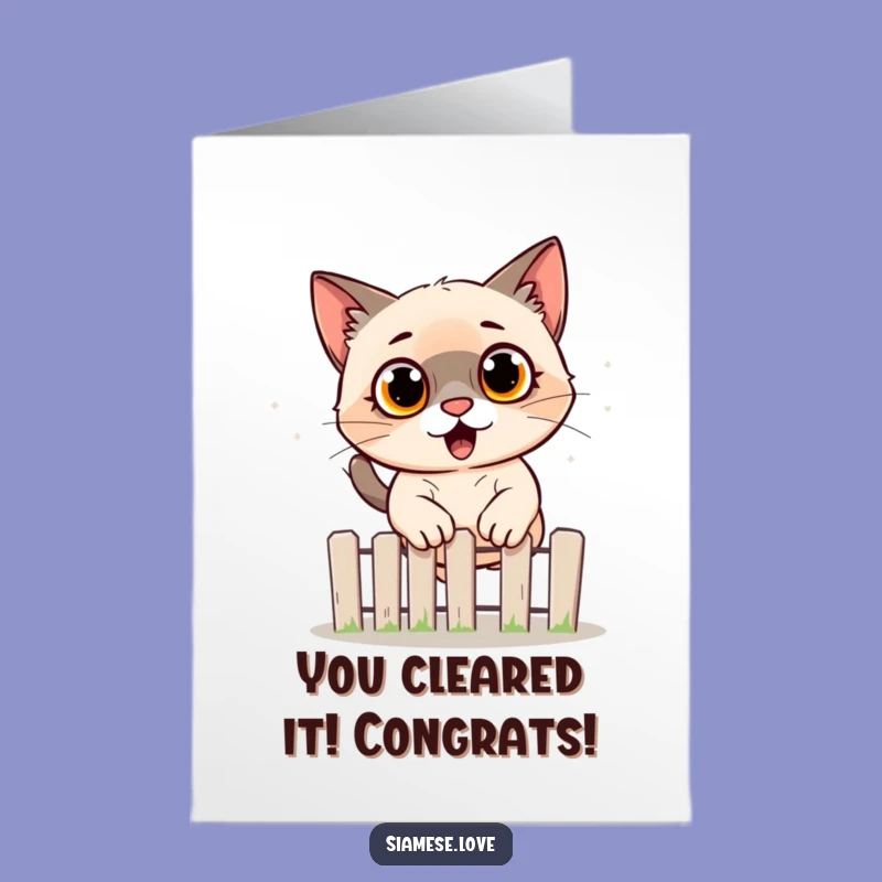 Free Printable Shocked Siamese Cat Congrats Card - Hilarious Downloadable Gift!