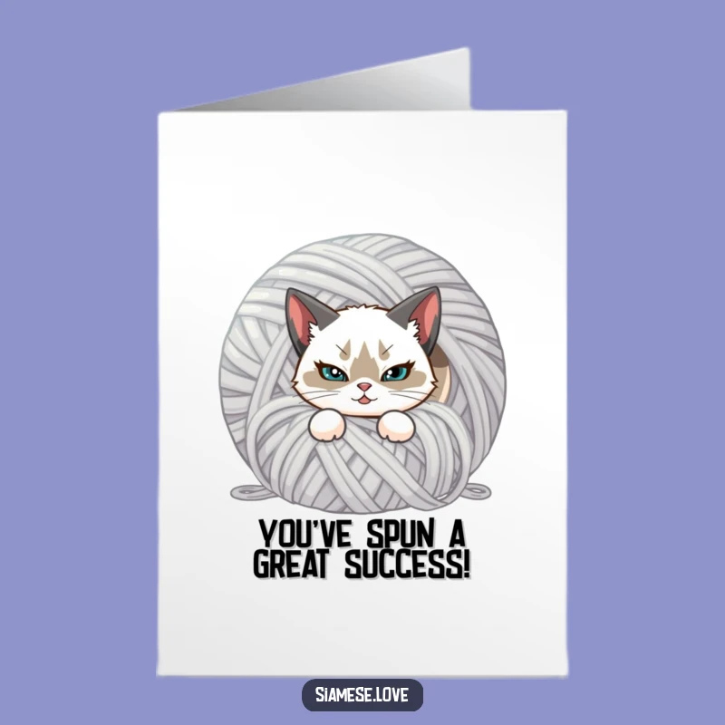 Congrats Free Printable Card: Cat's Yarn Shenanigans, Downloadable Cheer!
