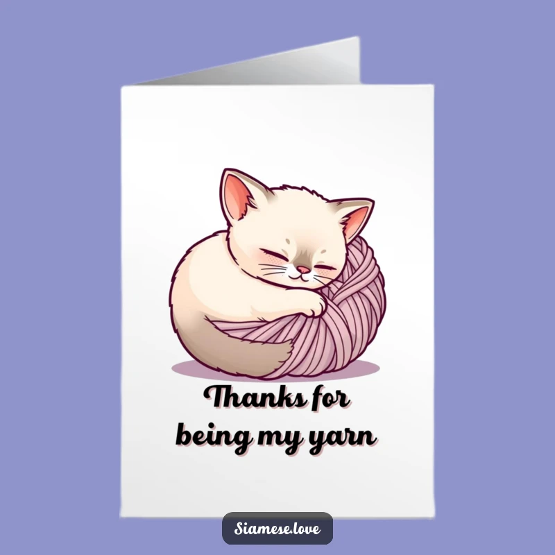 Free Printable Cozy Siamese Cat Thank You Card - Sweet Downloadable Art