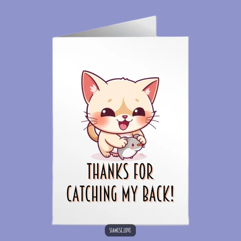 Free Printable Thank You Card: Playful Cat, Fun Downloadable Gratitude!