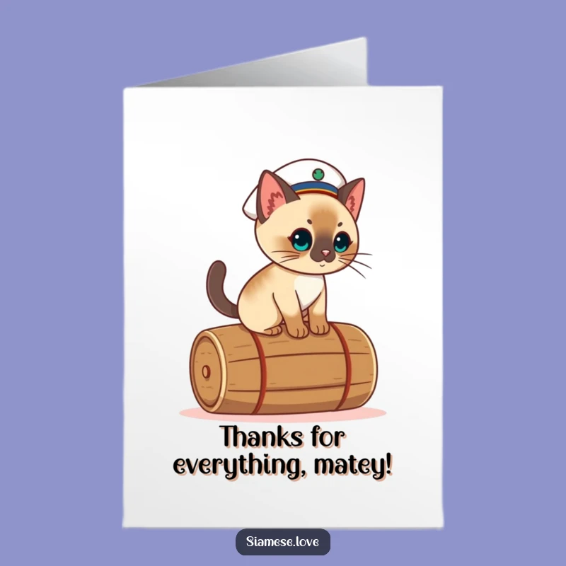 Free Printable Thank You Card: Sailor Cat Balances Thanks! Hilarious Gift!