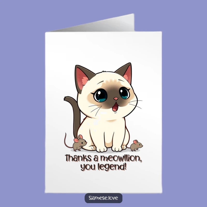 Free Printable Thank You Card: Shocked Kawaii Cat Gratefulness Funny Downloadable Gift