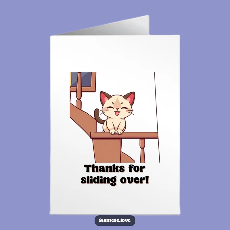 Free Printable Cat Thank You Card: Playful Slide Thanks Downloadable