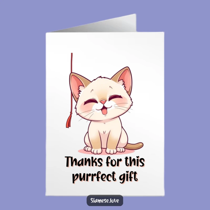 Free Printable Thank You Card: Grateful Cat Bats Thanks with Playful Charm