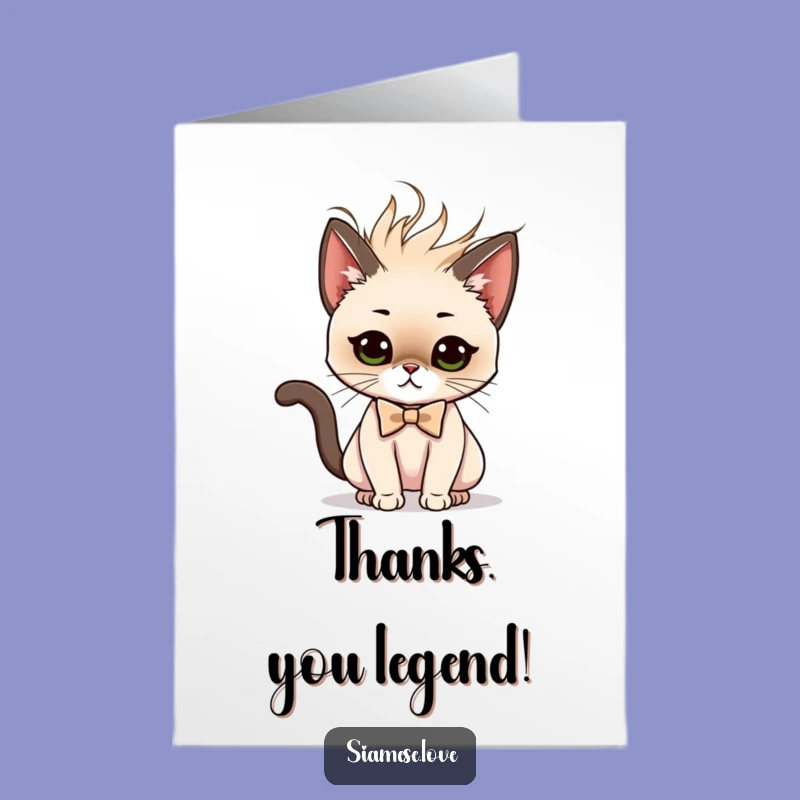 Free Printable Thank You Card: Fancy Cat Hair Flip, Funny Downloadable Gift for Chic Appreciation